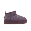 COSY ULTRA SHORT PLATFOAM GLITTER PLUM - Australia Luxe Co Europe