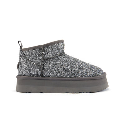 COSY ULTRA SHORT PLATFOAM GLITTER PEWTER