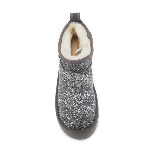 COSY ULTRA SHORT PLATFOAM GLITTER PEWTER