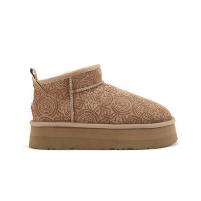 COSY ULTRA SHORT  PLATFOAM EMBOSSED TAUPE - Australia Luxe Co Europe