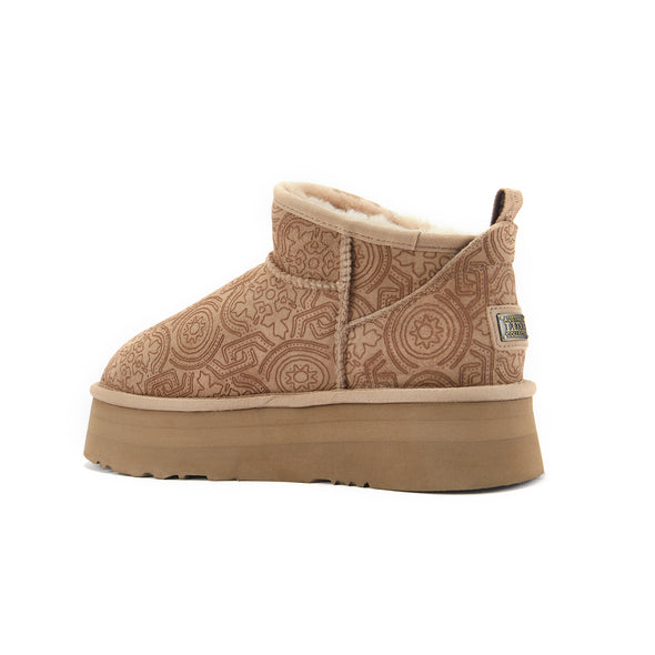 COSY ULTRA SHORT  PLATFOAM EMBOSSED TAUPE - Australia Luxe Co Europe