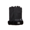 CUFF GLOVES SUEDE BLACK - australialuxecoeu