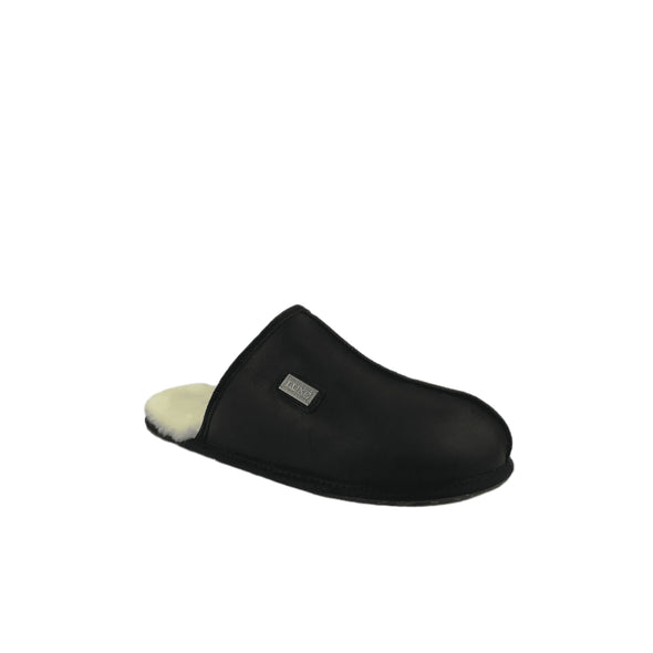 MENS CLOSED MULE LEATHER CROW - australialuxecoeu