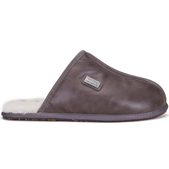MENS CLOSED MULE LEATHER GRAY - Australia Luxe Co Europe