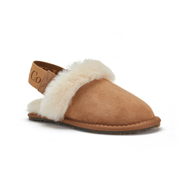 KIDS SLINGBACK MULE CHESTNUT (ELASTIC) - Australia Luxe Co Europe